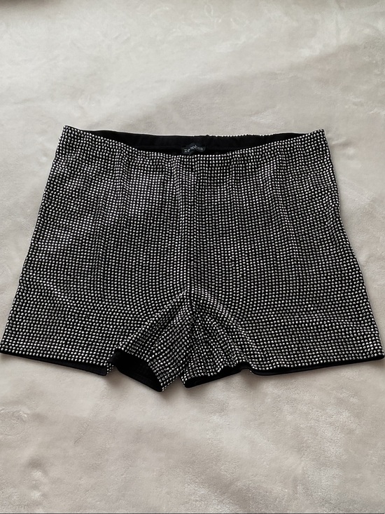 Zenobia Pants - Zenobia Black High Waist Women Shorts with White Dot Pattern